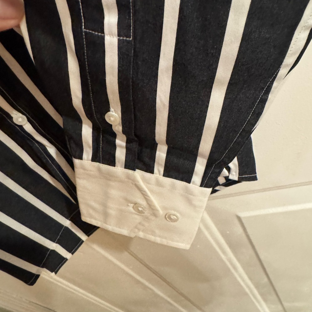 Ralph Lauren Black and White Striped Button Down Shirt (used once) - Picture 5 of 6